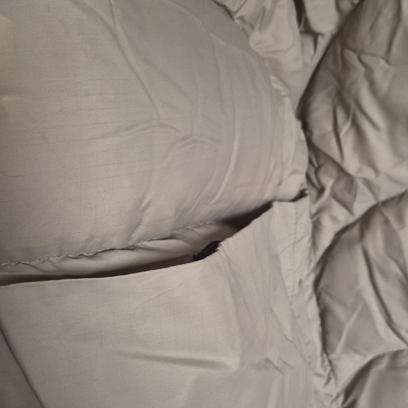 First Down Quilted Puffer Vest in Tan and Beige - Lightweight Sleeveless Layer - Picture 6 of 7